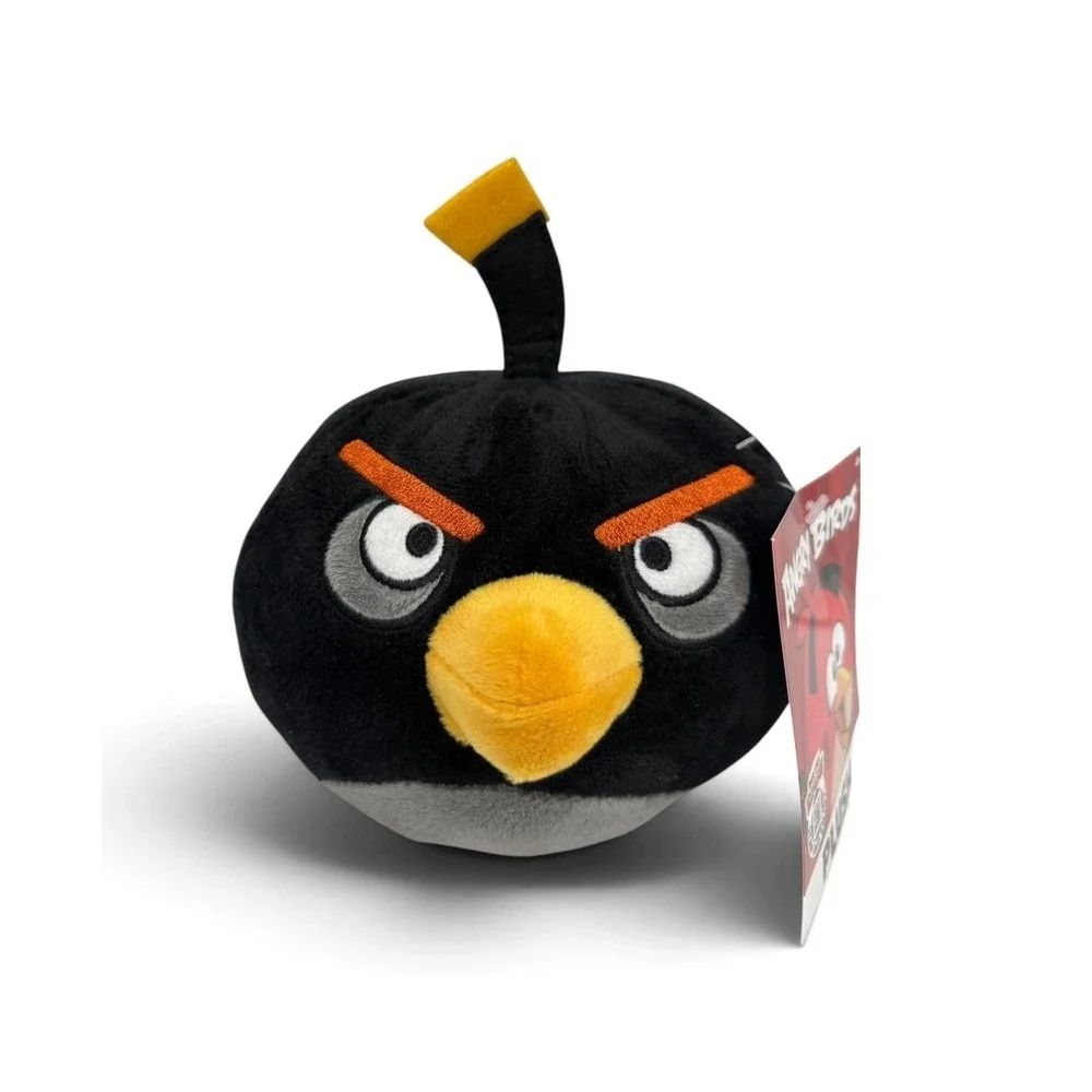 Angry Birds Plush Bomber Bird Stuffed Animal Black 6 inch  Rovio NWT